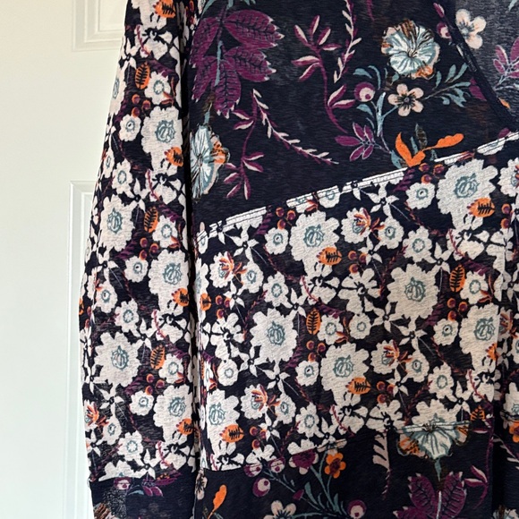 FP Movement by Free People Floral Blouse - Dark Purple and White - Picture 5 of 15